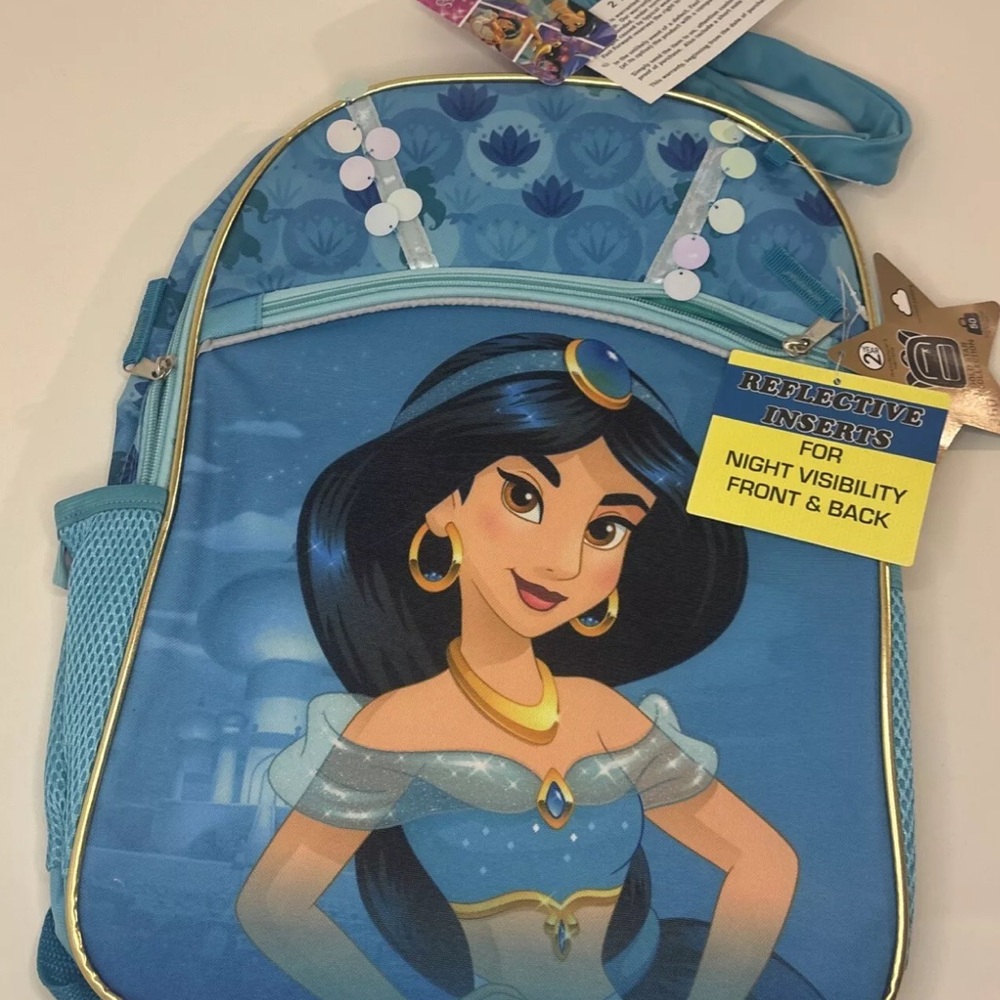 Disney princess jasmine blue book bag for kids!!!